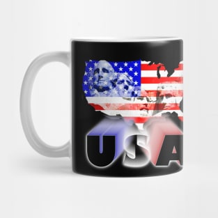 USA Mount Rushmore Red White and Blue Mug